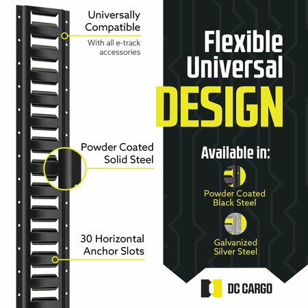 Dc Cargo Black Powder-coated Horizontal E-Track Tie-down Rail 5HETP